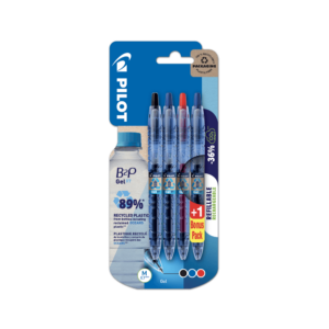 PILOT ΣΤΥΛΟ BEGREEN B2P GEL 0.7   4Τ ΜΑΥΡΟ/ΚΟΚKΙΝΟ/ΜΠΛΕ & ΜΠΛΕ ΔΩΡΟ