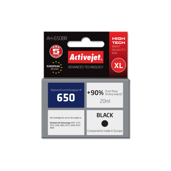ACTIVE JET INK ΣΥΜΒΑΤΟ ΜΕ HP AH-650BR #650 BLACK 20ml (Α) #CZ101AE