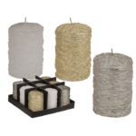 Pillar candle, with glitter