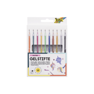 FOLIA ΣΤΥΛΟ GEL GLITTER ΧΡΩΜΑΤΑ 10 ΤΕΜΑΧΙΑ