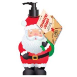 Santa tinted red bottle with clear fill 500 ml 8.8*8.8*19 cm