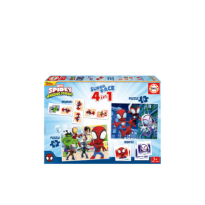 EDUCA ΠΑΖΛ 3+ 50/25 ΚΟΜΜΑΤΙΑ 2 ΣΧΕΔΙΑ DOMINO & ΚΑΡΤΕΣ 40.8x28.8x5.4cm SPIDEY