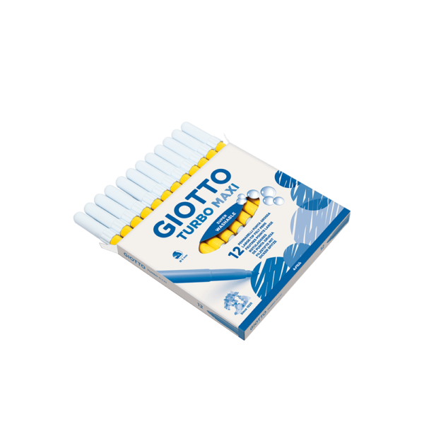 GIOTTO ΜΑΡΚΑΔΟΡΟΣ TURBO MAXI SUPERWASHABLE Φ5mm ΚΙΤΡΙΝΟΣ 12 ΤΕΜΑΧΙΑ