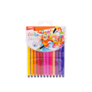 DELI ΜΑΡΚΑΔΟΡΟΣ ΕΞΑΓΩΝΙΚΟΣ WASHABLE ΘΗΚΗ ΠΛΑΣΤΙΚΗ 24 ΧΡΩΜΑΤΑ 1.0-1.2mm COLORUN 12 ΤΕΜΑΧΙΑ