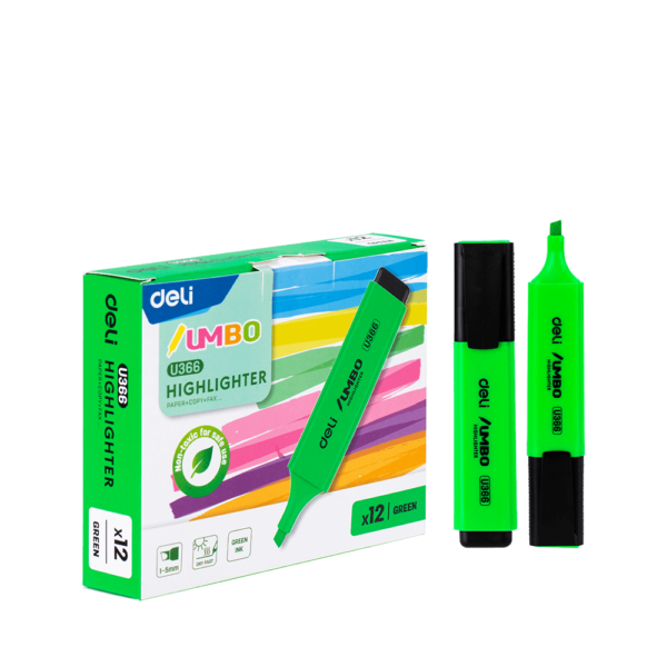 DELI ΜΑΡΚΑΔΟΡΟΣ ΥΠΟΓΡΑΜΜΙΣΗΣ ΠΛΑΚΕ 1-5mm JUMBO ΠΡΑΣΙΝΟ 12 ΤΕΜΑΧΙΑ