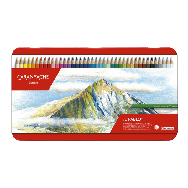 CARAN D'ACHE ΚΡΑΙΓΙΟΝ ΚΟΥΤΙ ΜΕΤΑΛΛΙΚΟ 80 ΧΡΩΜΑΤΑ Φ3.8mm PABLO
