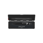 CARAN D'ACHE ΣΤΥΛΟ BALLPOINT ΜΕΤΑΛΛΙΚΟ ΜΠΛΕ ΜΕΛΑΝΙ ΣΕ ΜΕΤΑΛΛΙΚΟ ΚΟΥΤΙ MEDIUM 849 FLUO ΜΑΥΡΟ