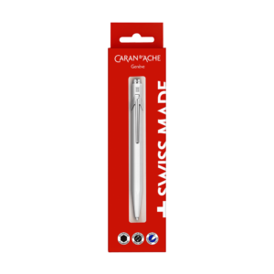 CARAN D'ACHE ΣΤΥΛΟ BALLPOINT ΜΕΤΑΛΛΙΚΟ ΜΠΛΕ ΜΕΛΑΝΙ BLISTER MEDIUM ΛΕΥΚΟ