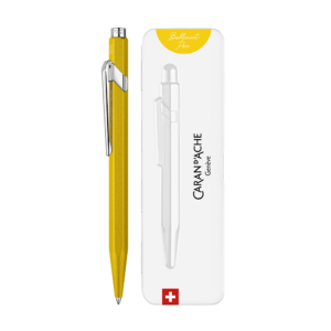 CARAN D'ACHE ΣΤΥΛΟ BALLPOINT ΜΕΤΑΛΛΙΚΟ ΜΠΛΕ ΜΕΛΑΝΙ ΣΕ ΜΕΤΑΛΛΙΚΟ ΚΟΥΤΙ 849 COLORMAT-X ΚΙΤΡΙΝΟ