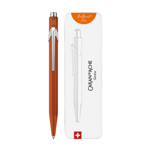 CARAN D'ACHE ΣΤΥΛΟ BALLPOINT ΜΕΤΑΛΛΙΚΟ ΜΠΛΕ ΜΕΛΑΝΙ ΣΕ ΜΕΤΑΛΛΙΚΟ ΚΟΥΤΙ 849 COLORMAT-X ΠΟΡΤΟΚΑΛΙ