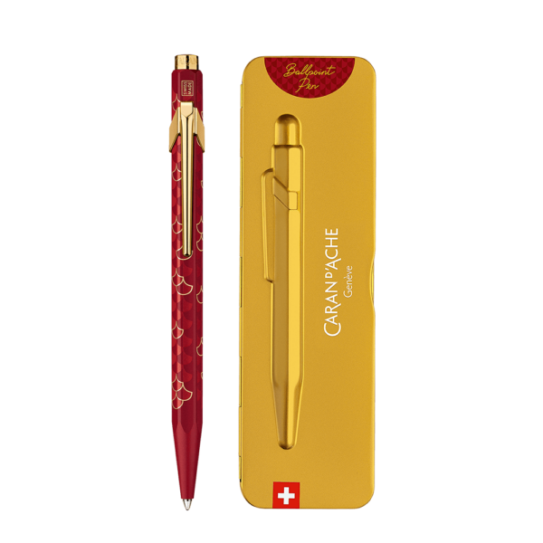 CARAN D'ACHE ΣΤΥΛΟ BALLPOINT ΜΑΥΡΟ ΜΕΛANI ΣΕ ΜΕΤΑΛΛΙΚΟ ΚΟΥΤΙ MEDIUM 849 DRAGON LTD 2024