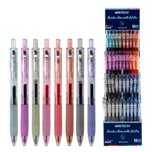WRITECH ΒΙΤΡΙΝΑ ΓΕΜΑΤΗ ΣΤΥΛΟ GEL ΚΟΥΜΠΙ 0.7mm RAINBOW 96 ΤΕΜΑΧΙΑ