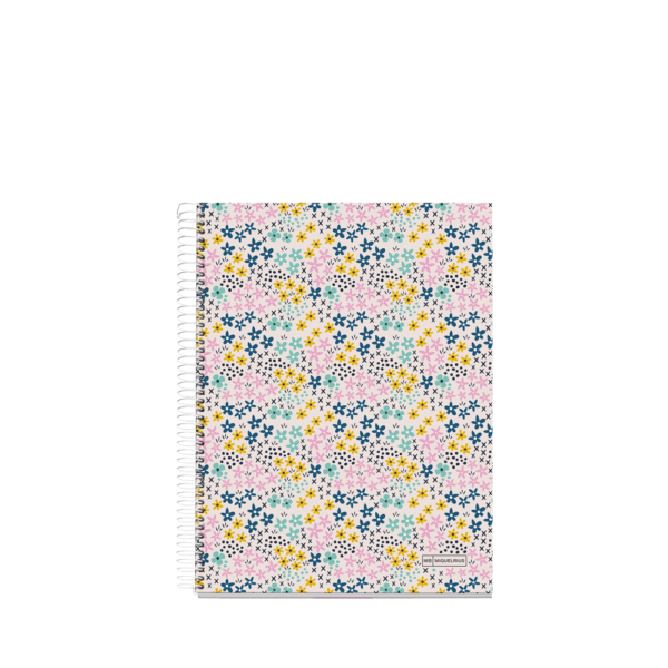 MIQUELRIUS ΤΕΤΡΑΔΙΟ ΡΙΓΕ ΣΠΙΡΑΛ 120 ΦΥΛΛΑ 21x29.7cm 70gr HAPPY FLOWER