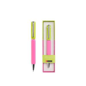 MIQUELRIUS ΣΤΥΛΟ BALLPOINT ΜΠΛΕ ΜΕΛΑΝΙ 0.5mm BRIGHT ΡΟΖ/ΚΙΤΡΙΝΟ