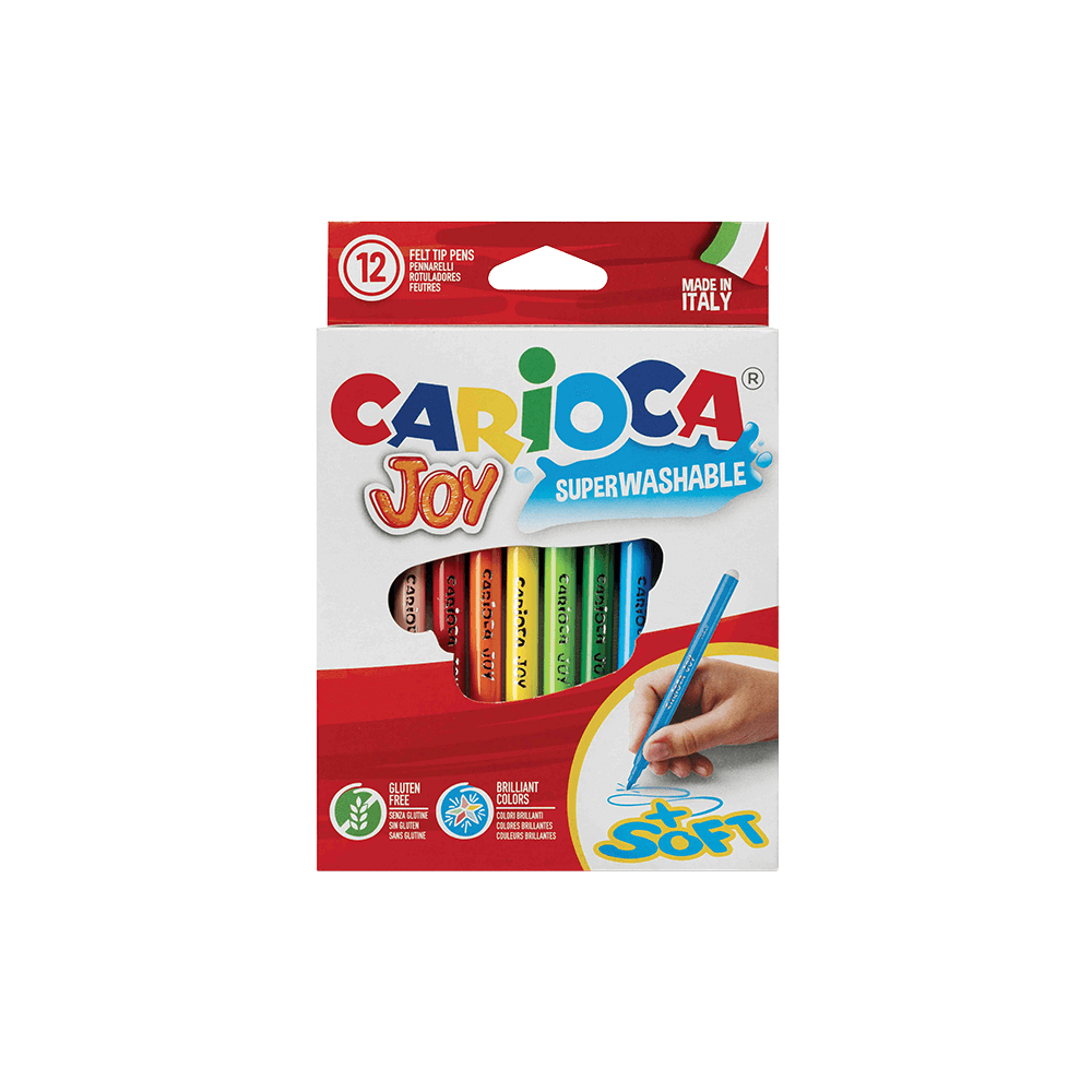 CARIOCA ΜΑΡΚΑΔΟΡΟΙ SUPERWASHABLE 12 ΧΡΩΜΑΤΑ JOY Φ2.8mm 12 ΤΕΜΑΧΙΑ