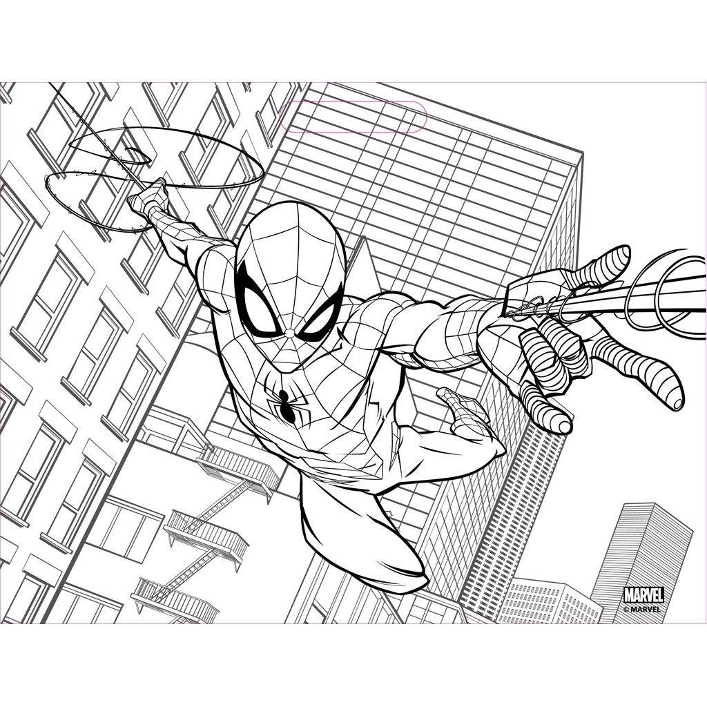 Μπλοκ Χρωματισμού Spiderman με 40 Σελ. Χρωματισμού, Αυτοκόλλητα και Κηρομπογιές - Image 4