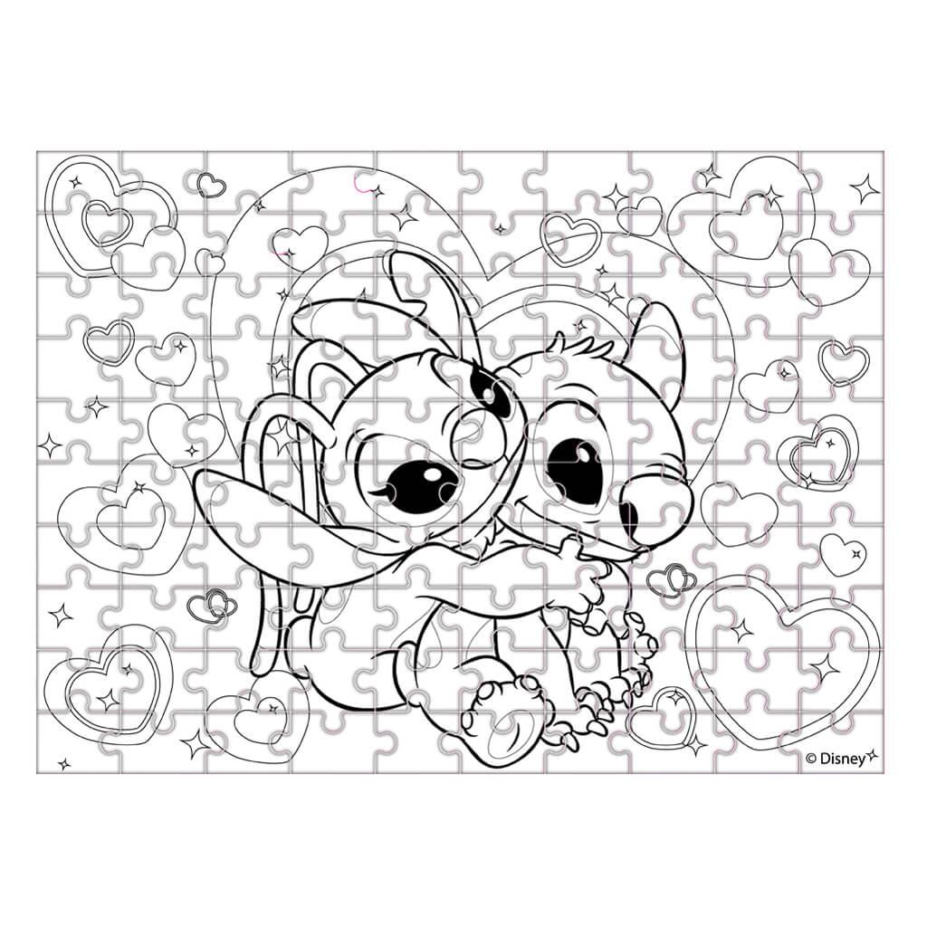 Παζλ Χρωματισμού 2 όψεων Disney Stitch Luna Toys Glow In The Dark 100Τεμ 48x34εκ. - Image 4