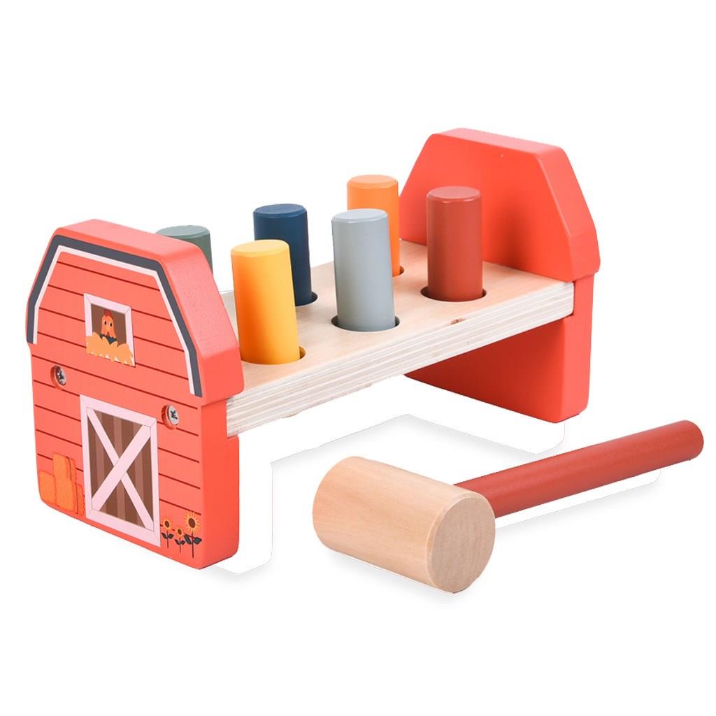Σφυράκι Ξύλινο Luna Toys με σχήματα 21,5x10,7x9,7 εκ. - Image 2