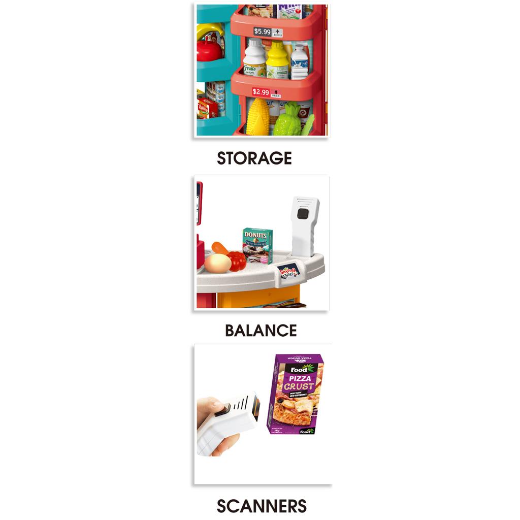 Σουπερ Μαρκετ Σετ Luna Toys 78εκ. 45τμχ. με ήxο και φως 48,5x12x76εκ. - Image 3