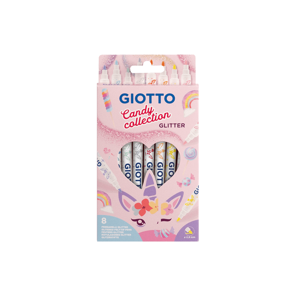 GIOTTO ΜΑΡΚΑΔΟΡΟΙ 3+ BLISTER Φ2.8mm 8 ΧΡΩΜΑΤΑ GLITTER CANDY