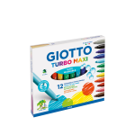 GIOTTO ΜΑΡΚΑΔΟΡΟΙ SUPERWASHABLE 3+ Φ5mm TURBO MAXI 12 ΧΡΩΜΑΤΑ