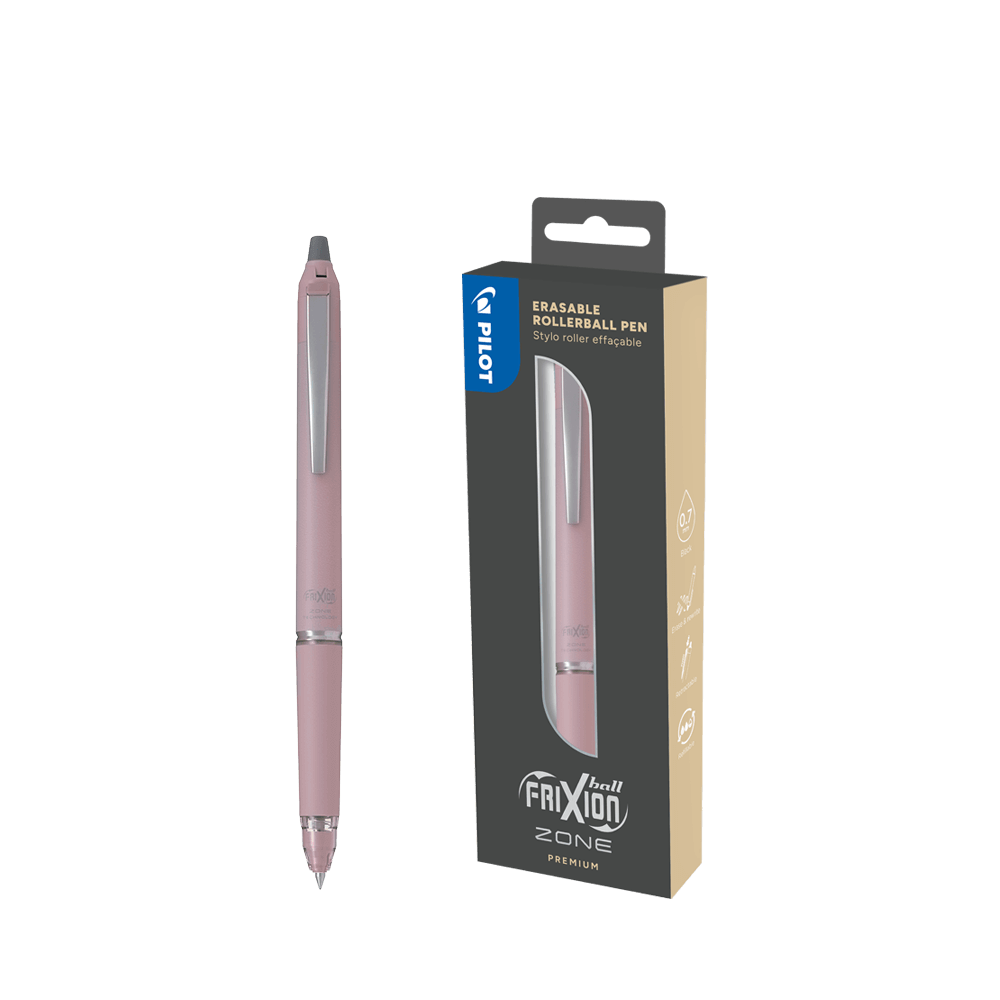 PILOT ΣΤΥΛΟ CLICKER ΜΑΥΡΟ ΜΕΛΑΝΙ BLISTER 0.7mm FRIXION BALL ZONE ΡΟΖ