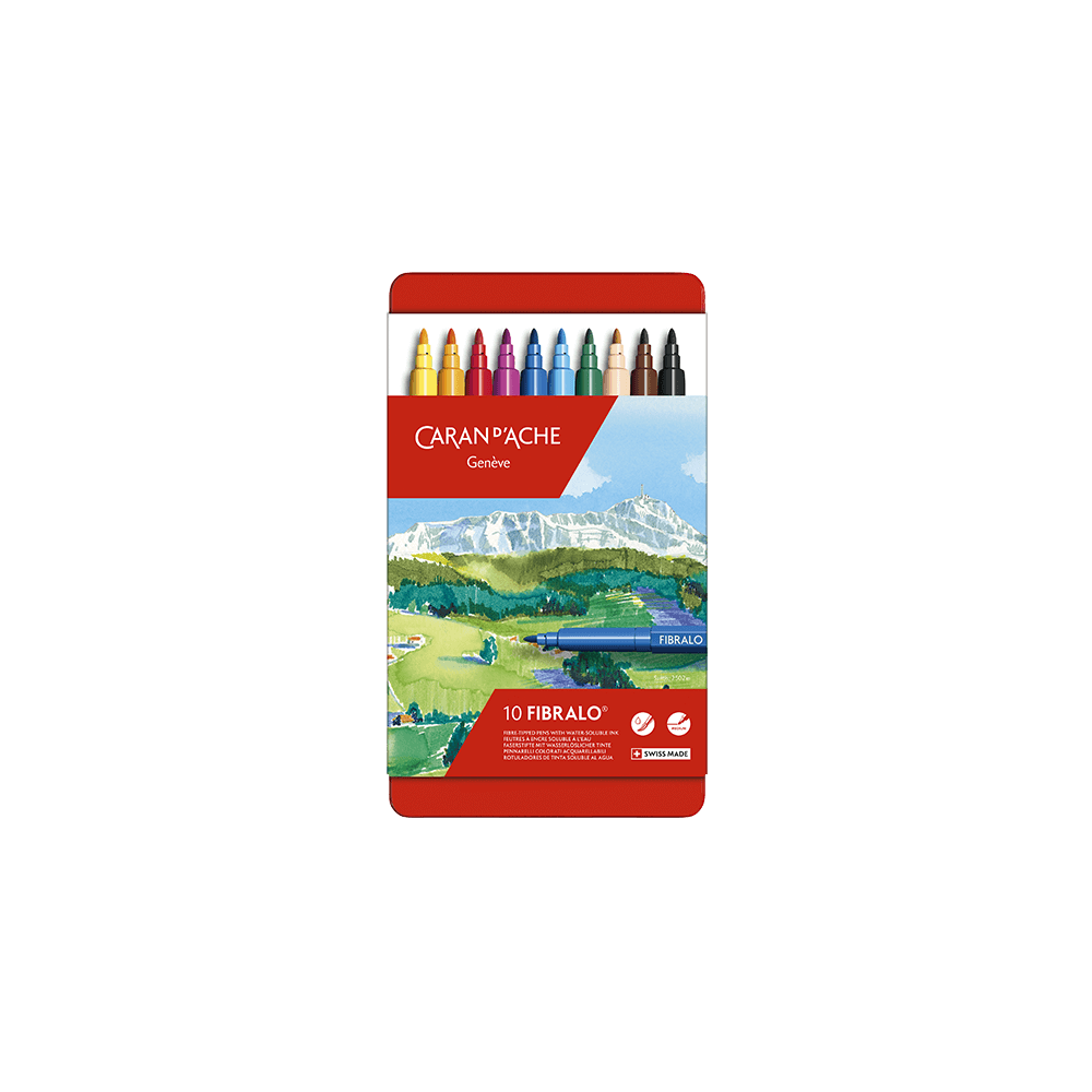CARAN D'ACHE ΜΑΡΚΑΔΟΡΟΣ WASHABLE ΚΟΥΤΙ ΜΕΤΑΛΛΙΚΟ 10 ΧΡΩΜΑΤΑ Φ1.4mm FIBRALO