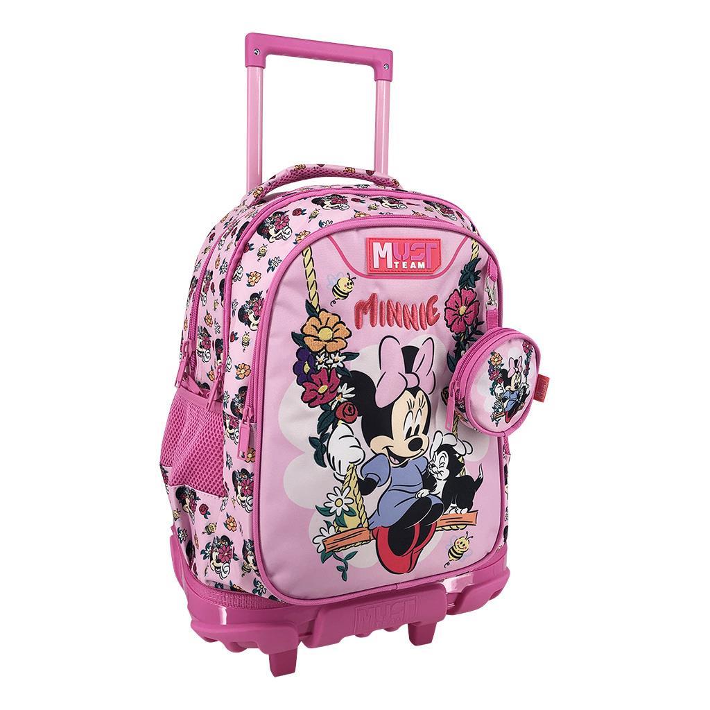 Σχολική Τσάντα Τρόλεϊ Δημοτικού Disney Minnie Mouse Flowers Must Team 3 Θήκες