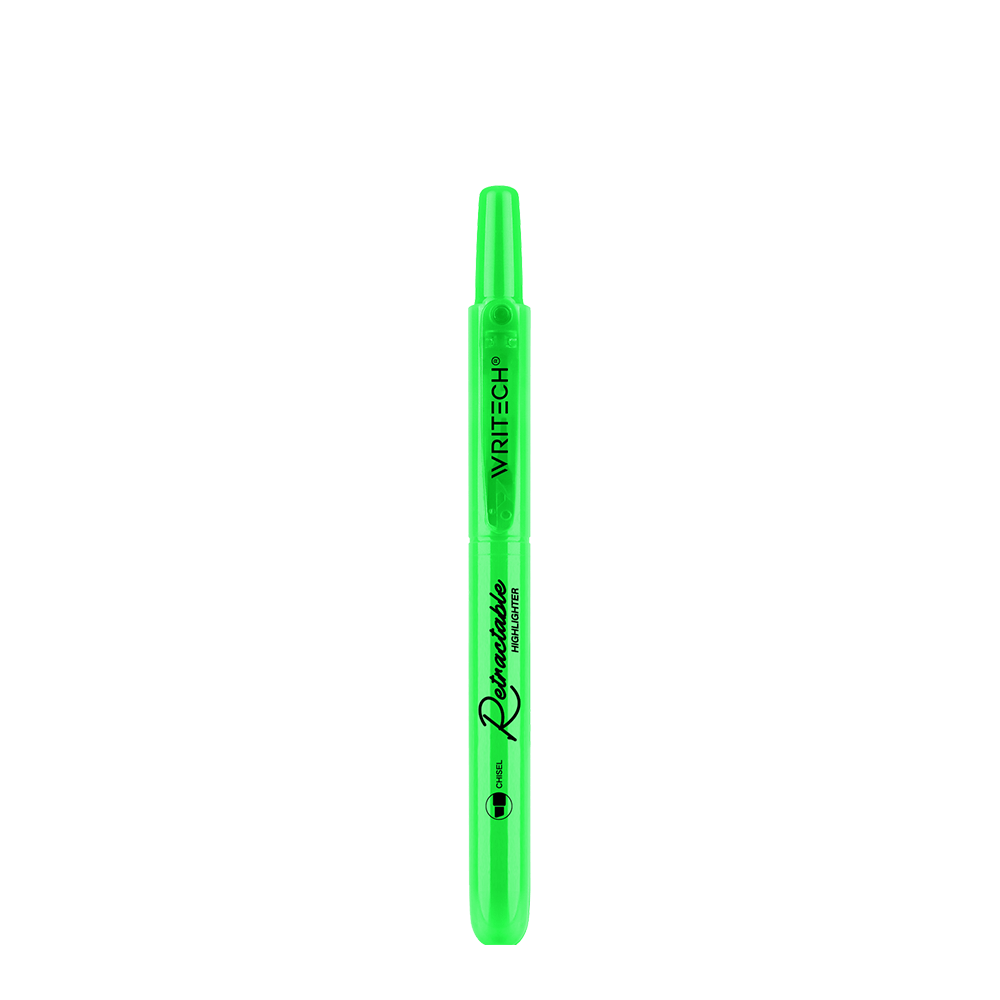 WRITECH ΜΑΡΚΑΔΟΡΟΣ ΥΠΟΓΡΑΜΜΙΣΗΣ ΚΟΥΜΠΙ 1-4mm RETRACTABLE NEON ΠΡΑΣΙΝΟ 12 ΤΕΜΑΧΙΑ