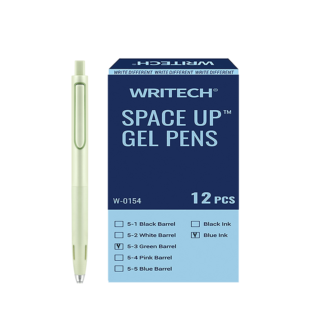 WRITECH ΣΤΥΛΟ GEL ΚΟΥΜΠΙ ΜΠΛΕ ΜΕΛΑΝΙ 0.7mm SPACE UP ΠΡΑΣΙΝΟ 12 ΤΕΜΑΧΙΑ