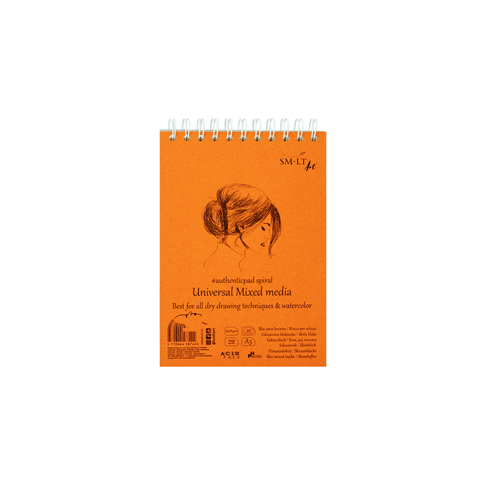SMLT ART ΜΠΛΟΚ ΣΧΕΔΙΟΥ ΣΠΙΡΑΛ Α5 40 ΦΥΛΛΑ 200gsm