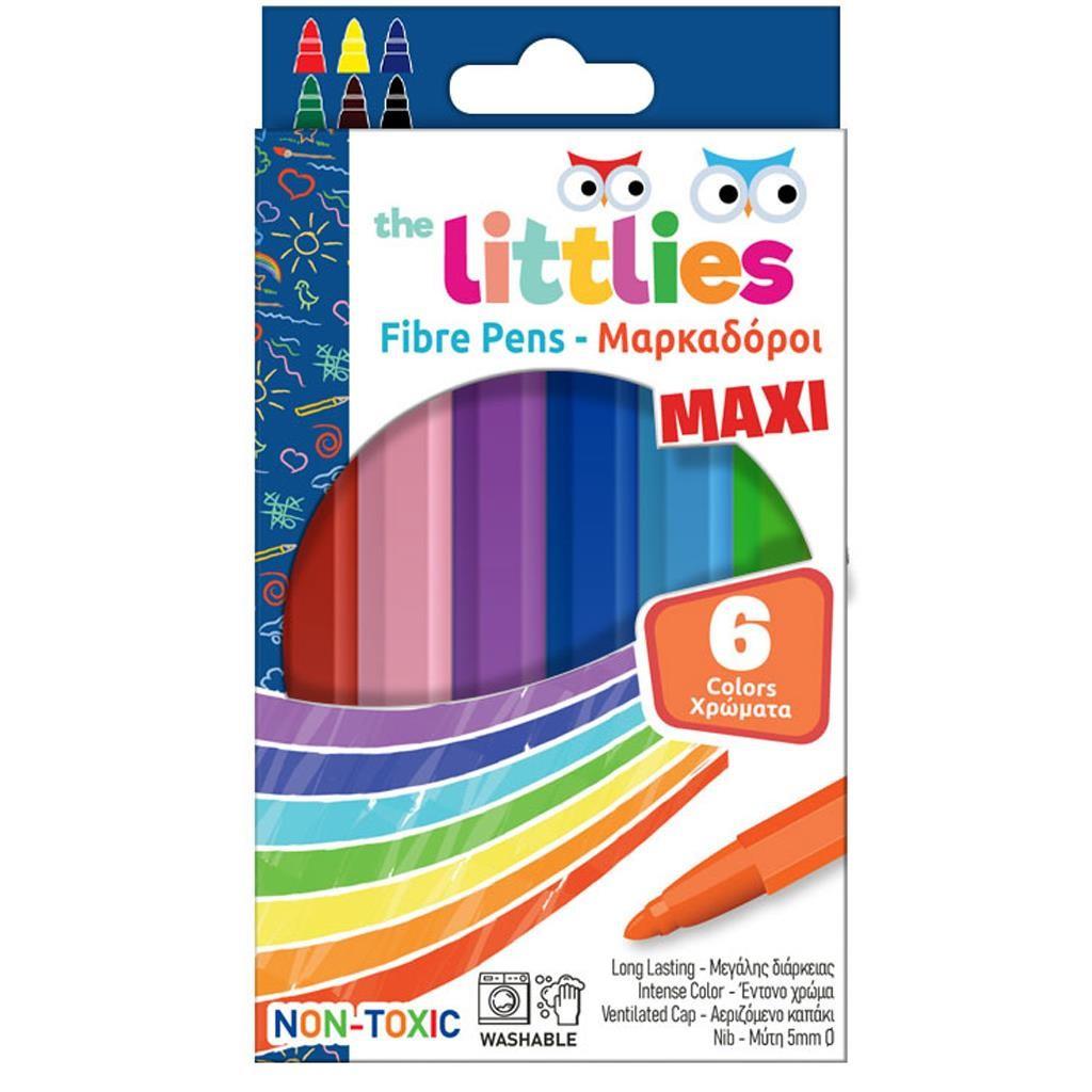 Μαρκαδόροι Ζωγραφικής The Littlies Χοντροί 6 Χρώματα