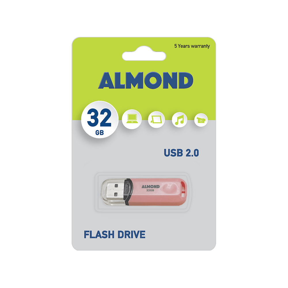 ALMOND FLASH DRIVE USB 2.0 32GB PASTEL ΡΟΖ