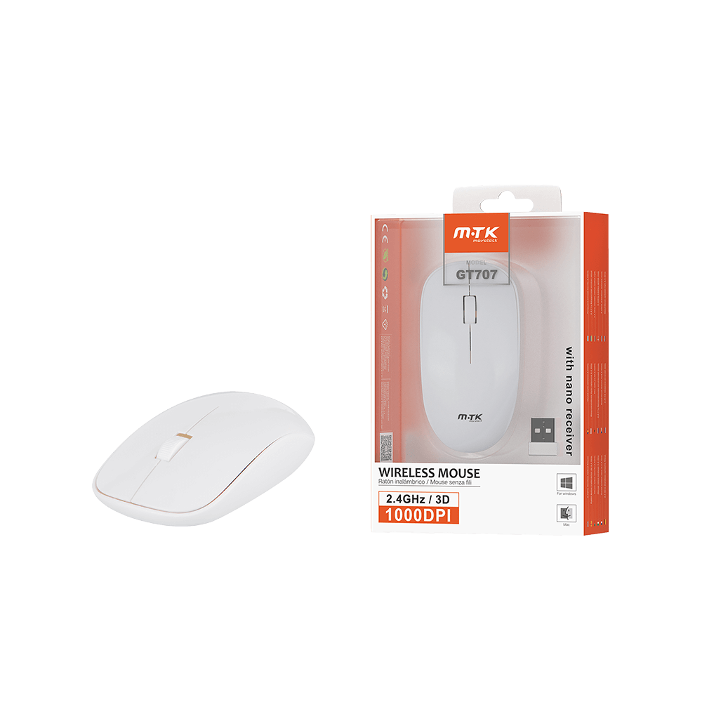 MTK ΠΟΝΤΙΚΙ ΑΣΥΡΜΑΤΟ OPTICAL 3D 2.4GHz/800/1000/1600 ΛΕΥΚΟ