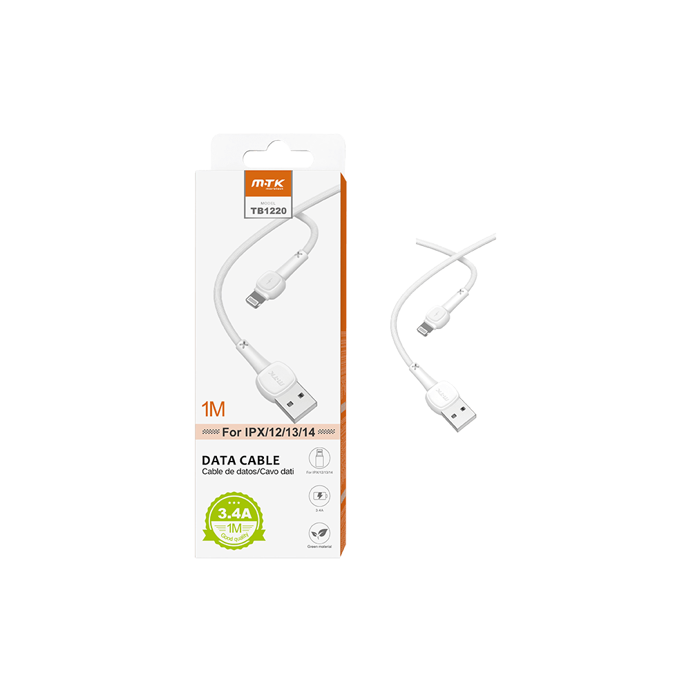 MTK ΚΑΛΩΔΙΟ ΓΙΑ IPHONE IPX/12/13/14 USB ΛΕΥΚΟ