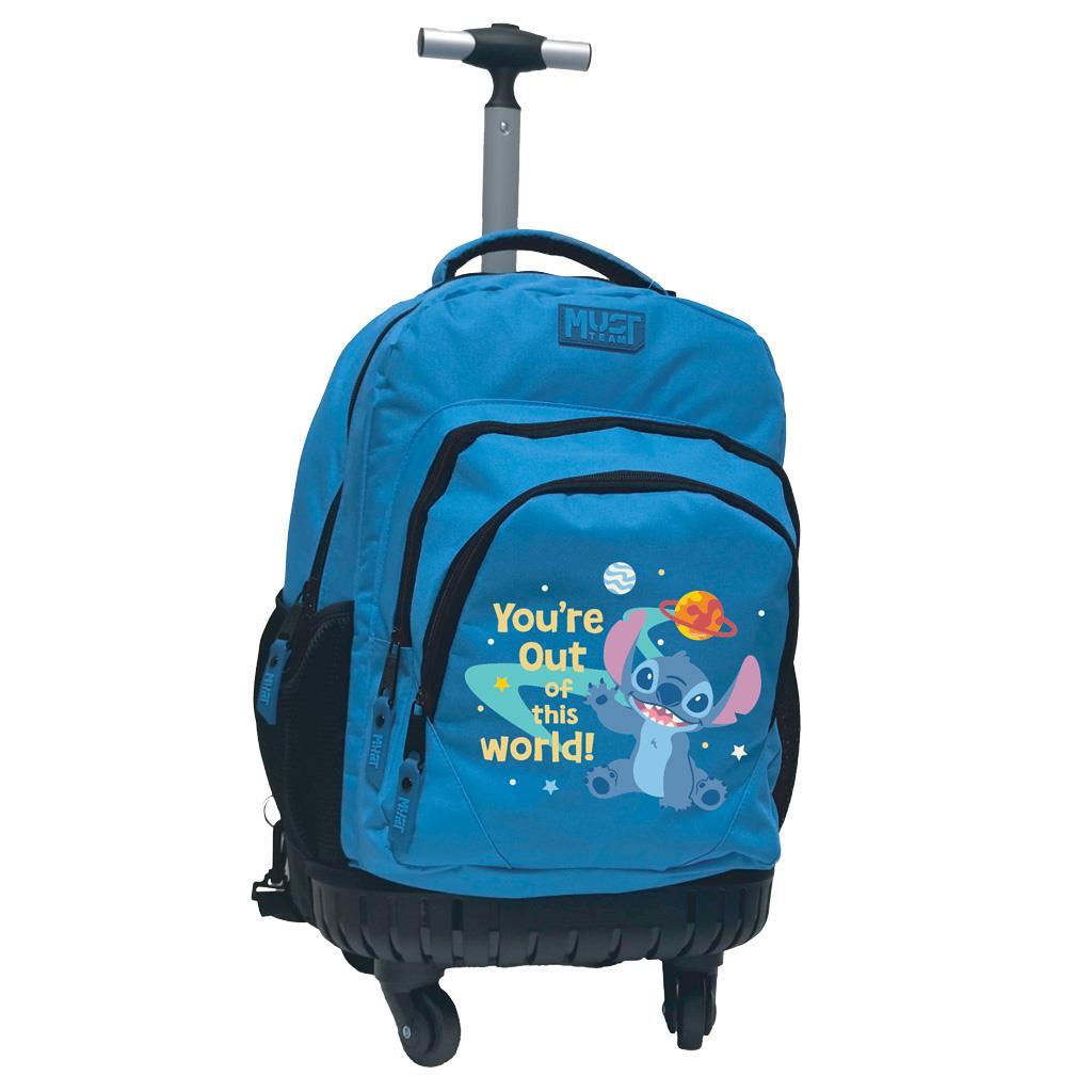 Τσάντα Τρόλεϊ Disney Stitch Μπλε Must Team 3 Θήκες με Μονό Χερούλι και 4 Ρόδες