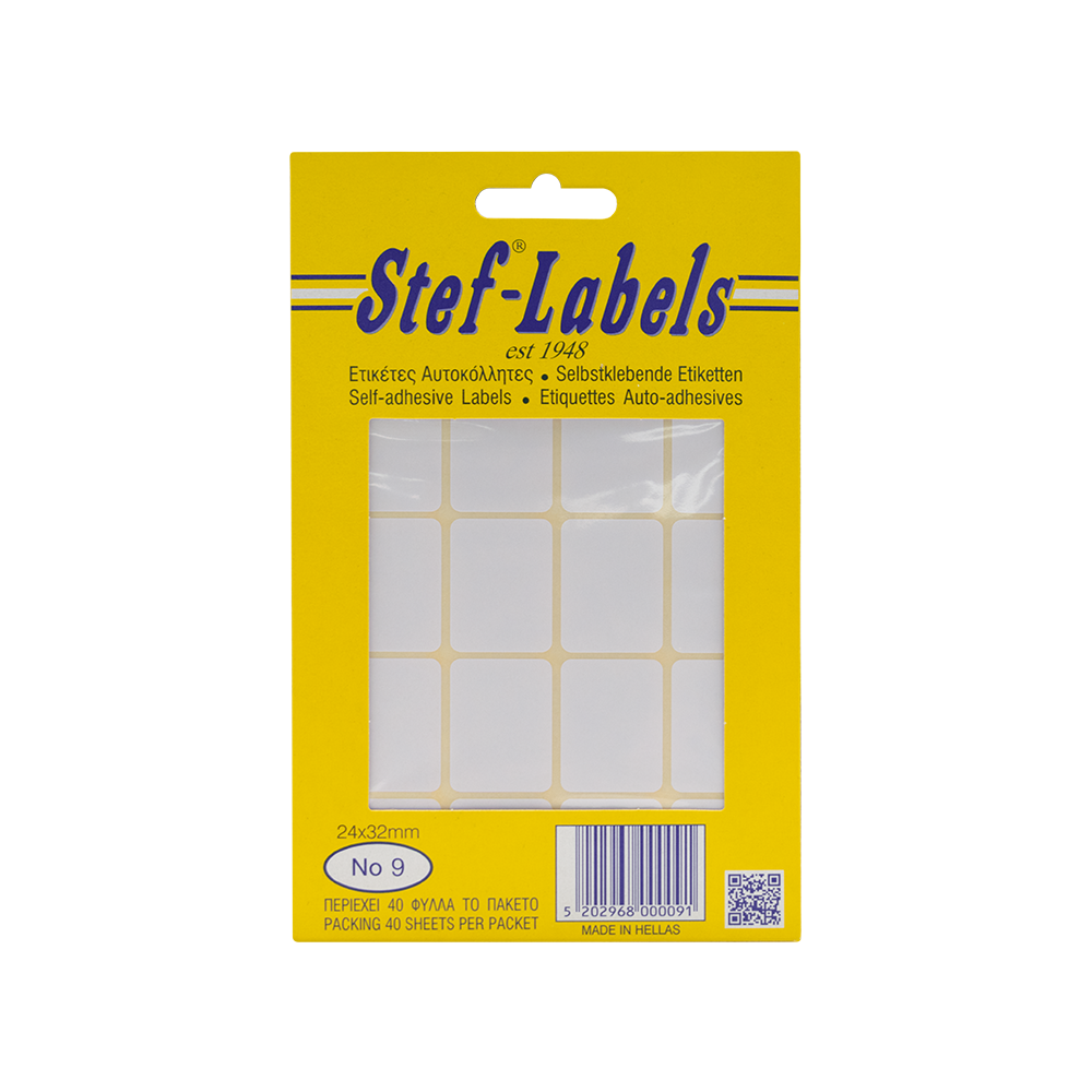 STEF ΕΤΙΚΕΤΕΣ ΑΥΤΟΚΟΛΛΗΤΕΣ 24x32mm 20/ΦΥΛΛΟ ΛΕΥΚΕΣ 40 ΦΥΛΛΑ