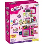 Κουζίνα 101,5εκ. Luna Toys με φως, ήxο και σπρέι νερού Ροζ 104 τμχ., 49x13x66εκ.