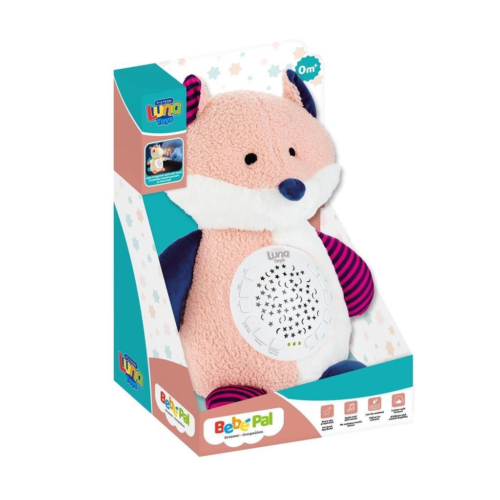 Λούτρινο Αλεπουδάκι Luna Toys με Προβολέα LED και Ήχο, 24,5x16,5x37,5 εκ.