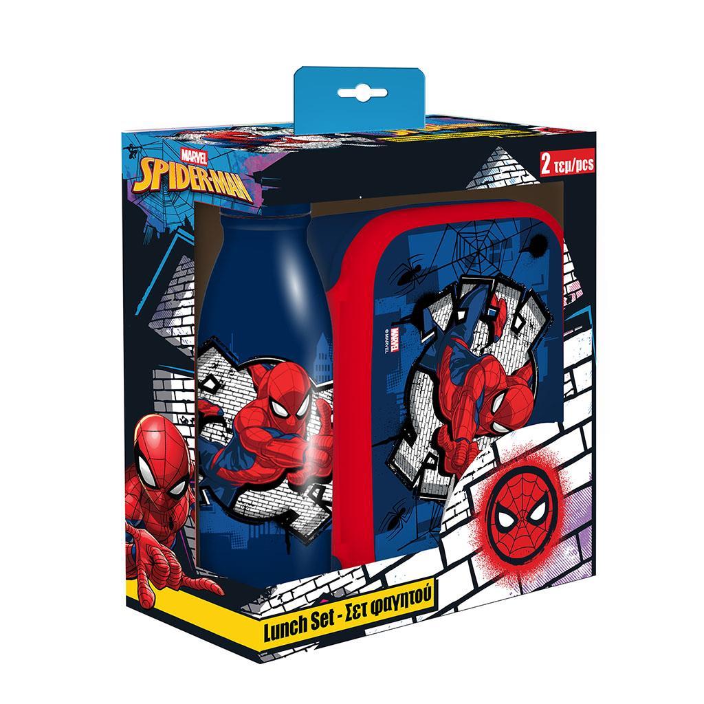 ΦΑΓΗΤΟΔΟΧΕΙΟ PP 800ML & ΠΑΓΟΥΡΙ ΑΛΟΥΜΙΝΙΟΥ 500ML ΣΕΤ SPIDERMAN
