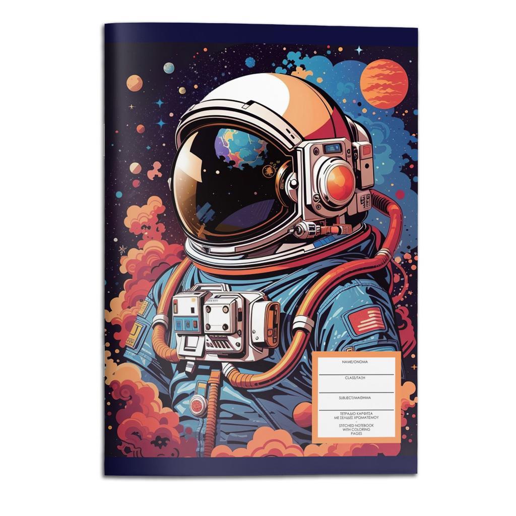 Τετράδιο Καρφίτσα Α4 Must Team Football - Astronaut 40 Φύλλα 2 Σχέδια