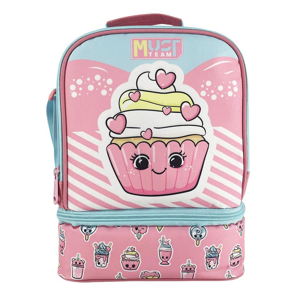 Τσαντάκι Φαγητού Ισοθερμικό Must Team Yummy Pink Cupcake 2 Θήκες