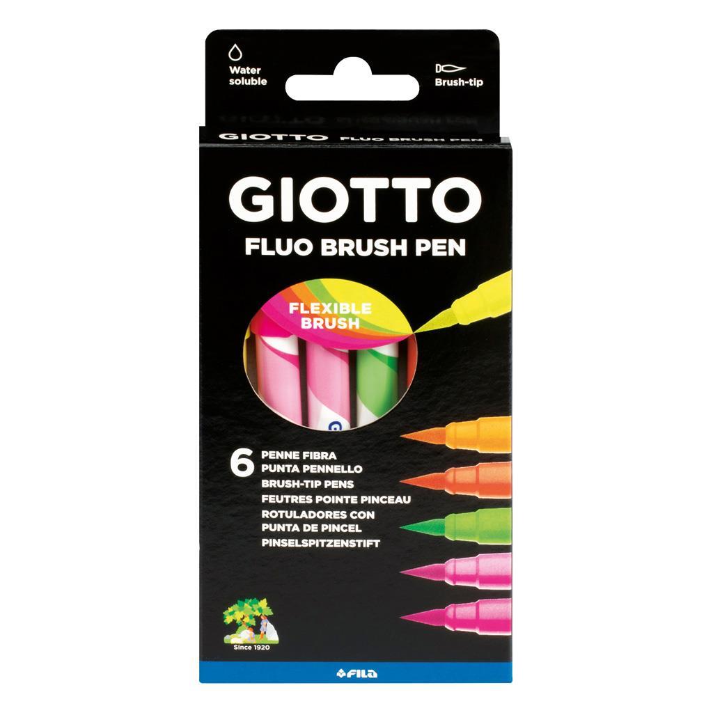 ΜΑΡΚΑΔΟΡΟΙ ΠΙΝΕΛΟ GIOTTO TURBO SOFT BRUSH FLUO 6TMX