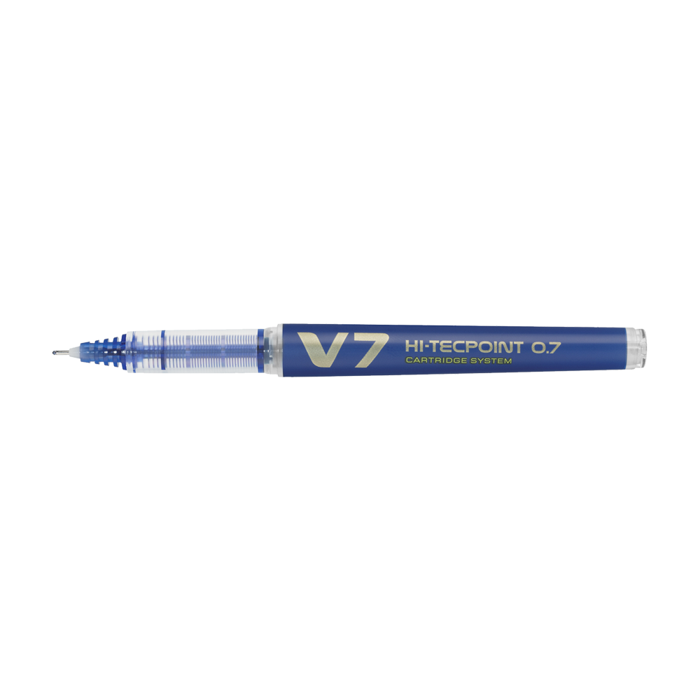 PILOT ΣΤΥΛΟ ΥΓΡΗΣ ΜΕΛΑΝΗΣ ΜΕ ΑΜΠΟΥΛΑ V7 HI-TECPOINT CARTRIDGE 0.7mm ΜΠΛΕ 10 ΤΕΜΑΧΙΑ