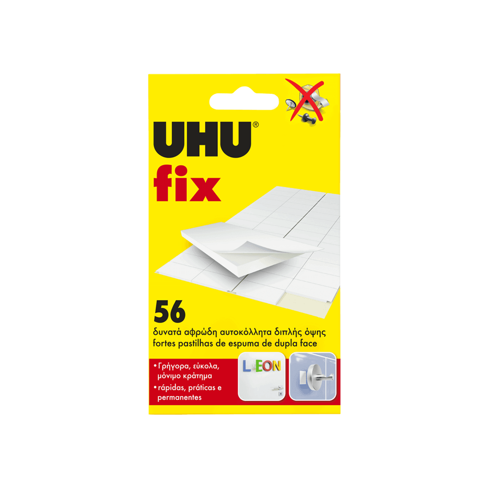 UHU FIX ΑΥΤΟΚΟΛΛΗΤΟ ΔΙΠΛΗΣ ΟΨΗΣ 56Τ. 12 ΤΕΜΑΧΙΑ
