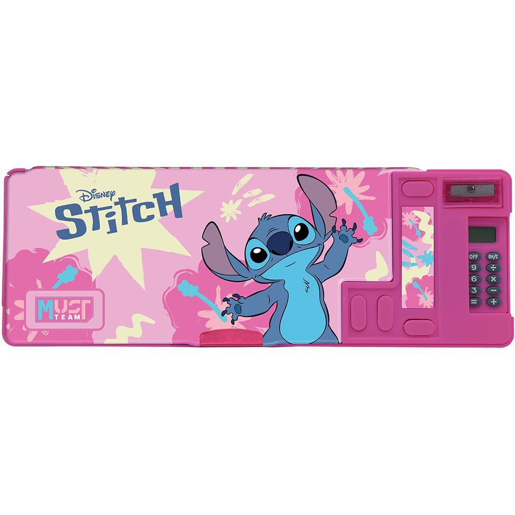 Κασετίνα Disney Stitch Pink Flowers Must Team με Μαγνητικό Κούμπωμα 26x9x3,2 εκ.