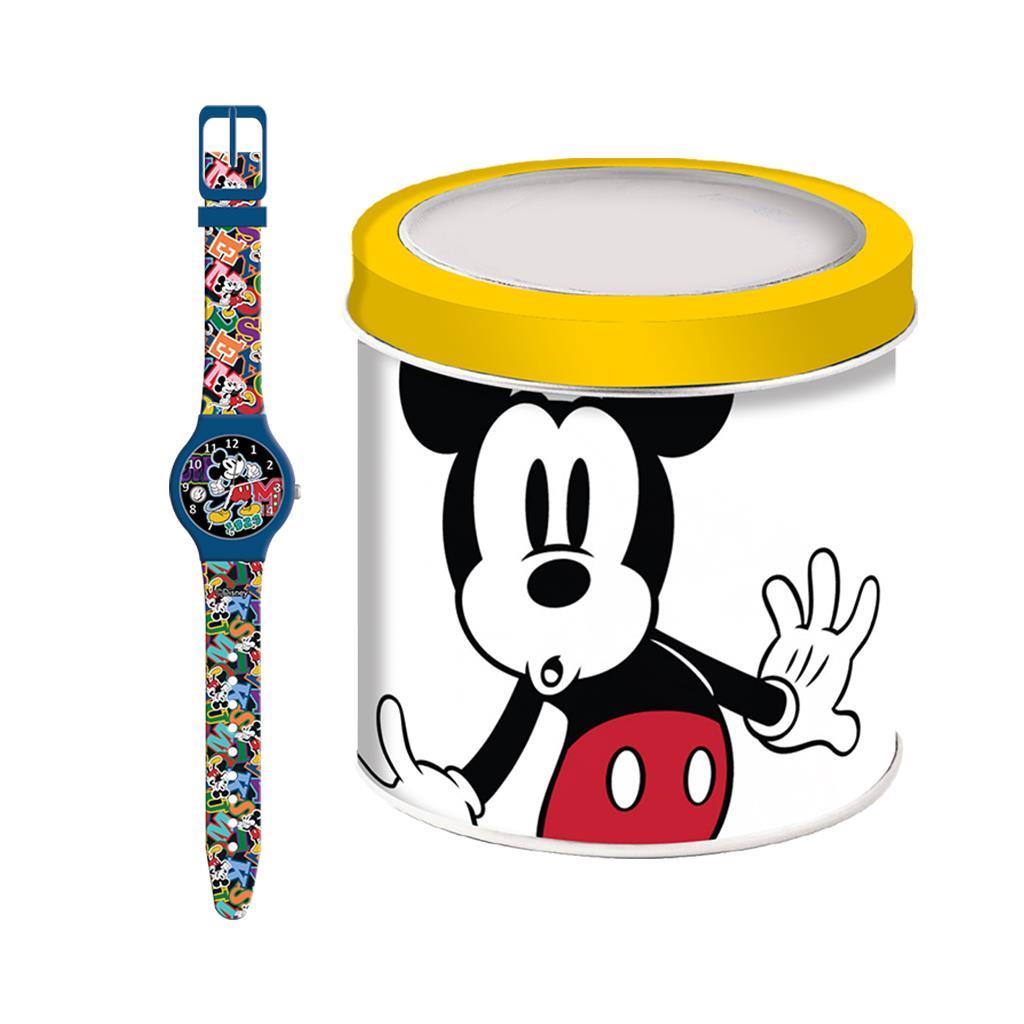 Ρολόι Χειρός Disney Mickey Mouse Σιλικόνης σε Μεταλλικό Κουτί