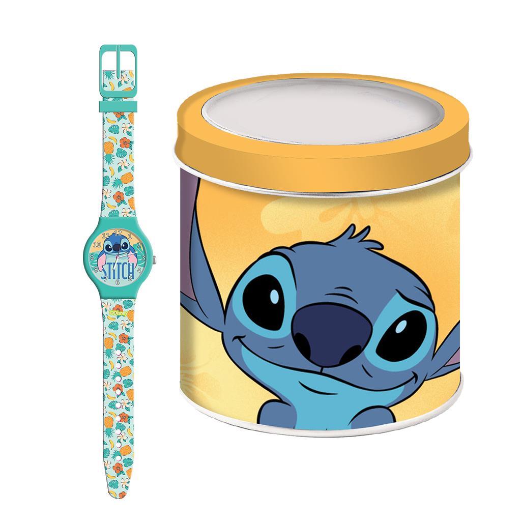 Ρολόι Χειρός Disney Stitch Αναλογικό Σιλικόνης με Μεταλλικό Κουτί