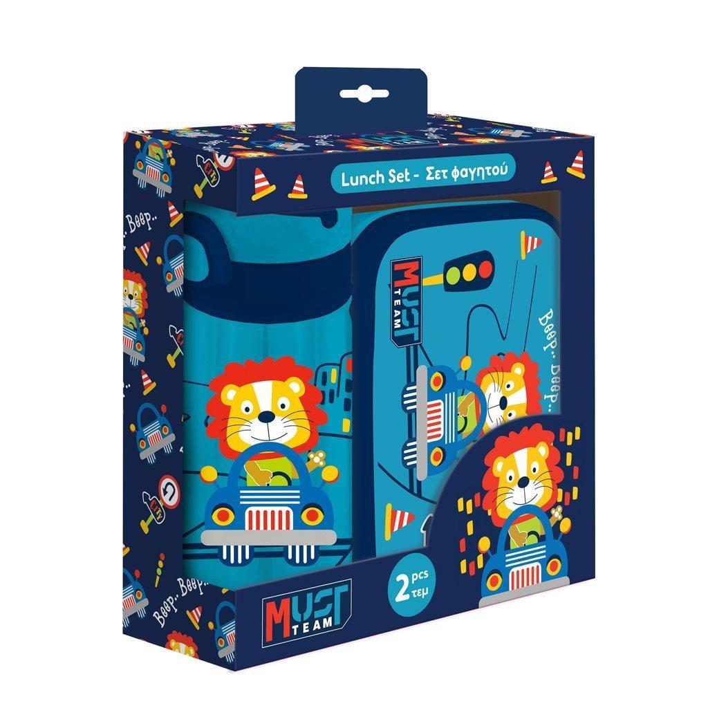 Σετ Φαγητού Must Team Happy Trip Φαγητοδοχείο 800ml-Παγούρι PP 500ml